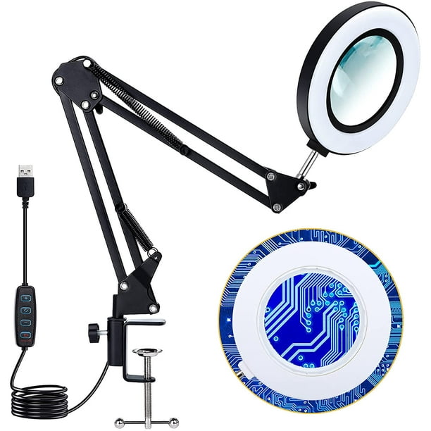 60 bright LEDs 5X GLASS LENS Balanced Spectrum Lighted Magnifier Strong Perfect magnifying glass with light for reading crafts & close work adjustable stand holds glass magnifying lens for you 60 bright LEDs 5X GLASS LENS Balanced Spectrum Lighted Magnifier Strong Perfect magnifying glass with light for reading crafts & close work adjustable stand holds glass magnifying lens for you